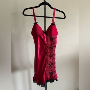 Vintage red and black lingerie dress